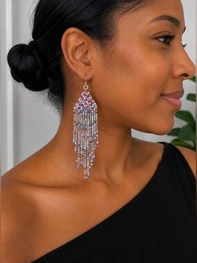 Elegant Multicolor Beaded Earrings